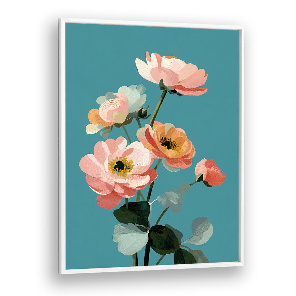 SOFT SPRING BOTANICALS , FLORAL FLOWER PAINTINGS