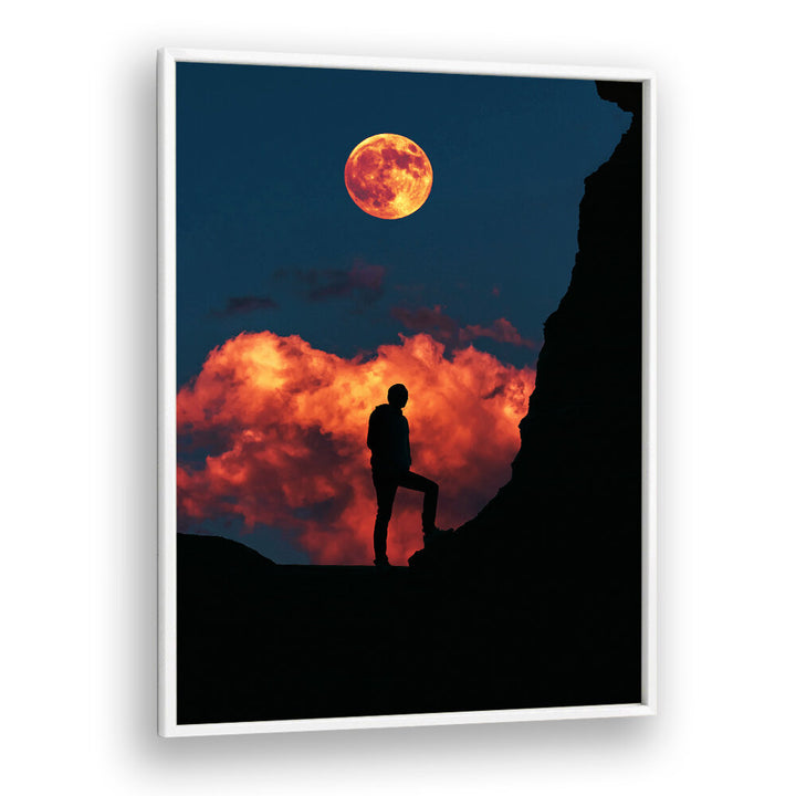 STANDING WITH MOON , SURREAL ART PRINTS