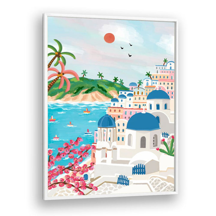 SUMMER IN SANTORINI , TRAVEL POSTERS
