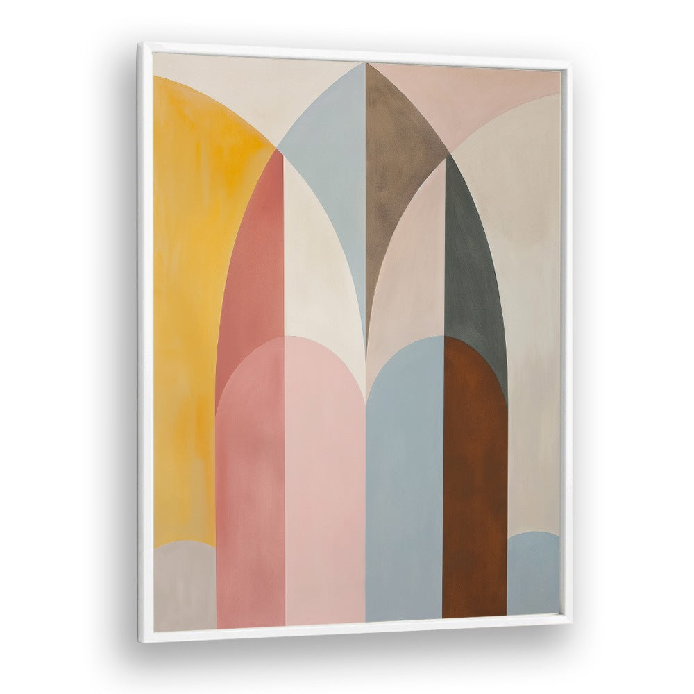 Stylish geometric art print featuring pastel arches in vibrant colors, perfect for modern decor. Discover THE ARCH, GEOMETRIC ART PRINTS.