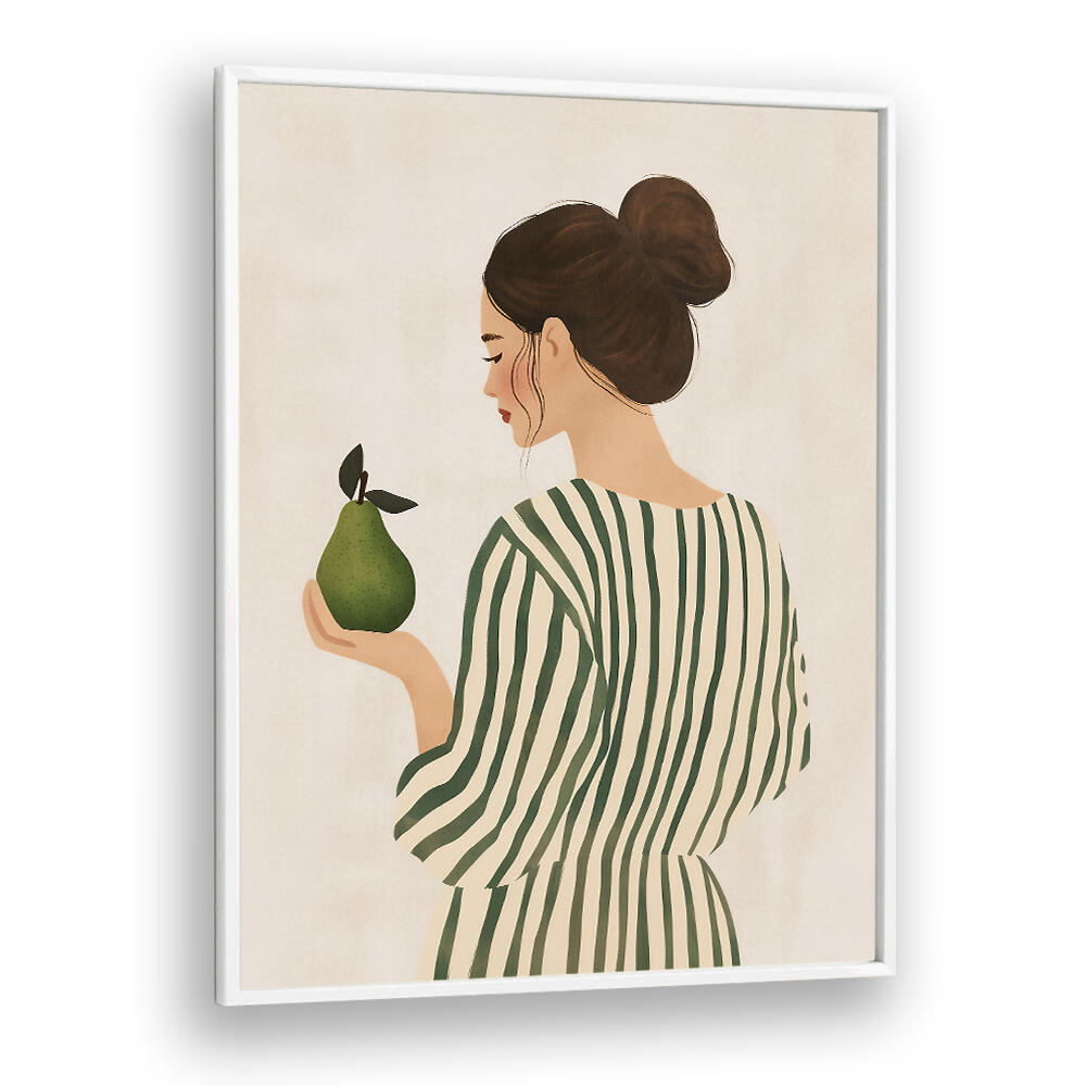 THE WOMAN AND THE PEAR , PORTRAITS & FIGURATIVE ILLUSTRATIONS