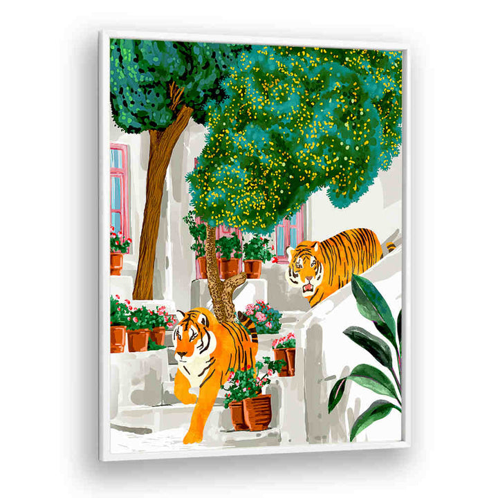 TIGERS IN GREECE , ANIMAL PAINTINGS