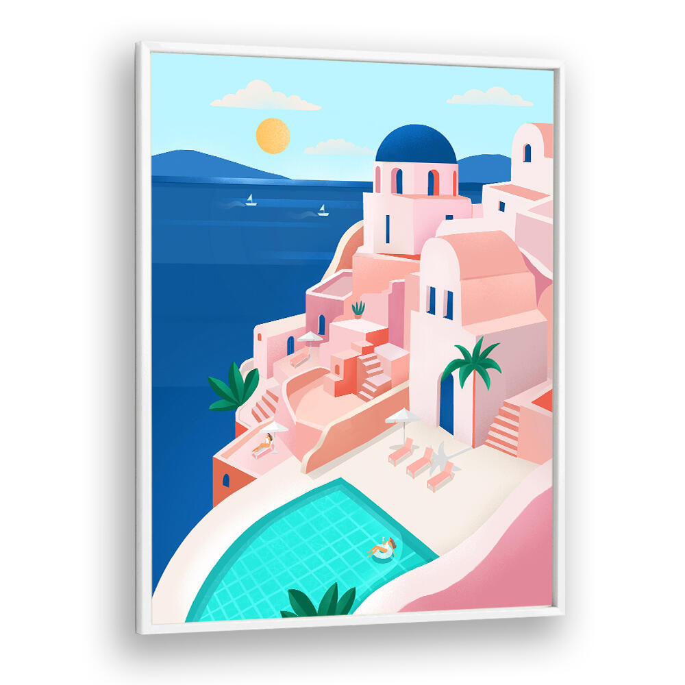 TRANQUIL MEDITERRANEAN COASTAL SCENE , TRAVEL POSTERS