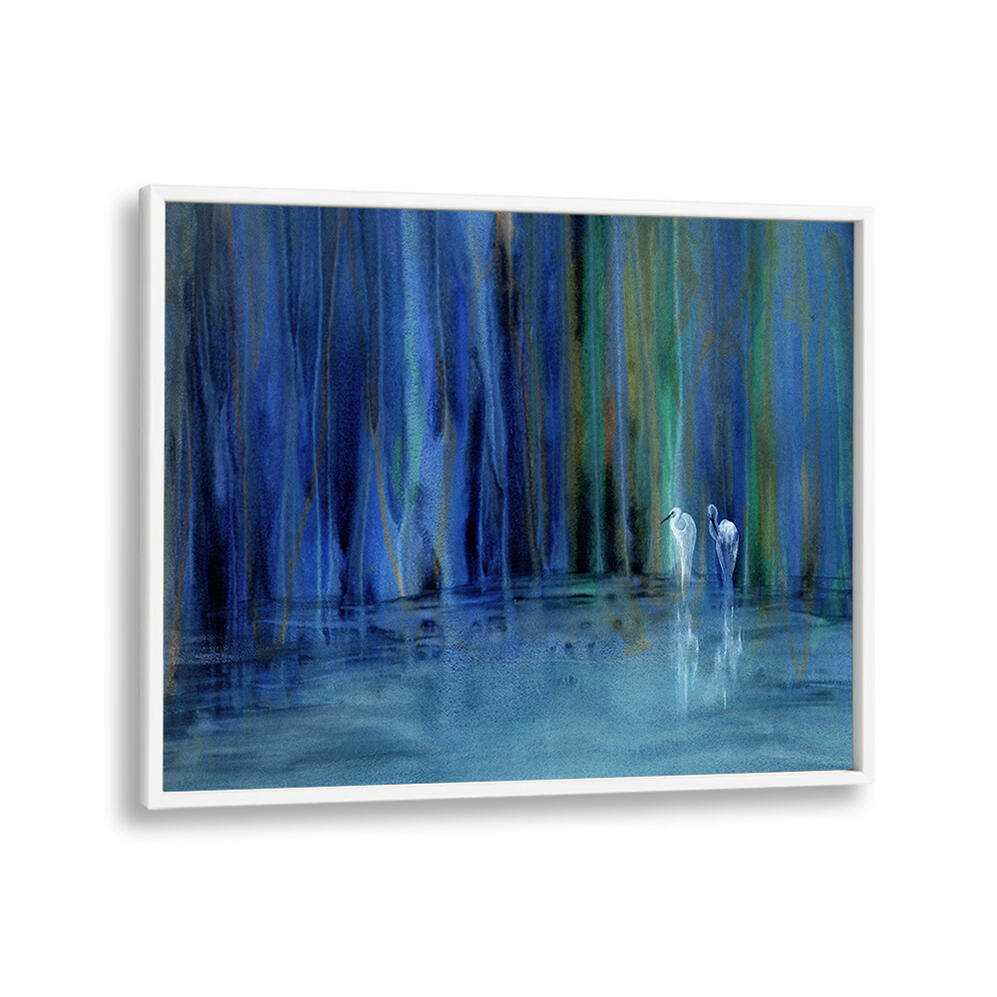 TWO EGRETS DETAIL , ABSTRACT PAINTINGS