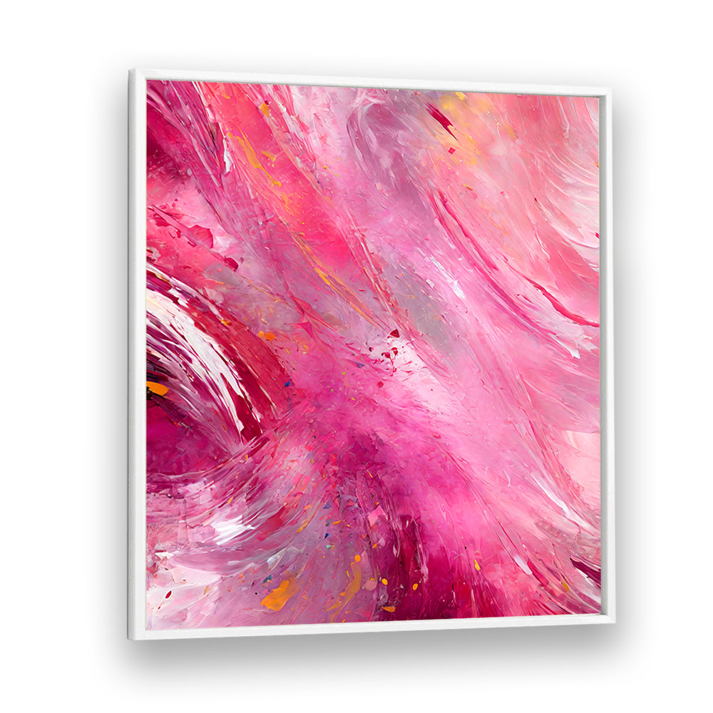 Vibrant Abstract with Bold Pink, abstract paintings full of rich colors and dynamic shapes, perfect for any modern space.