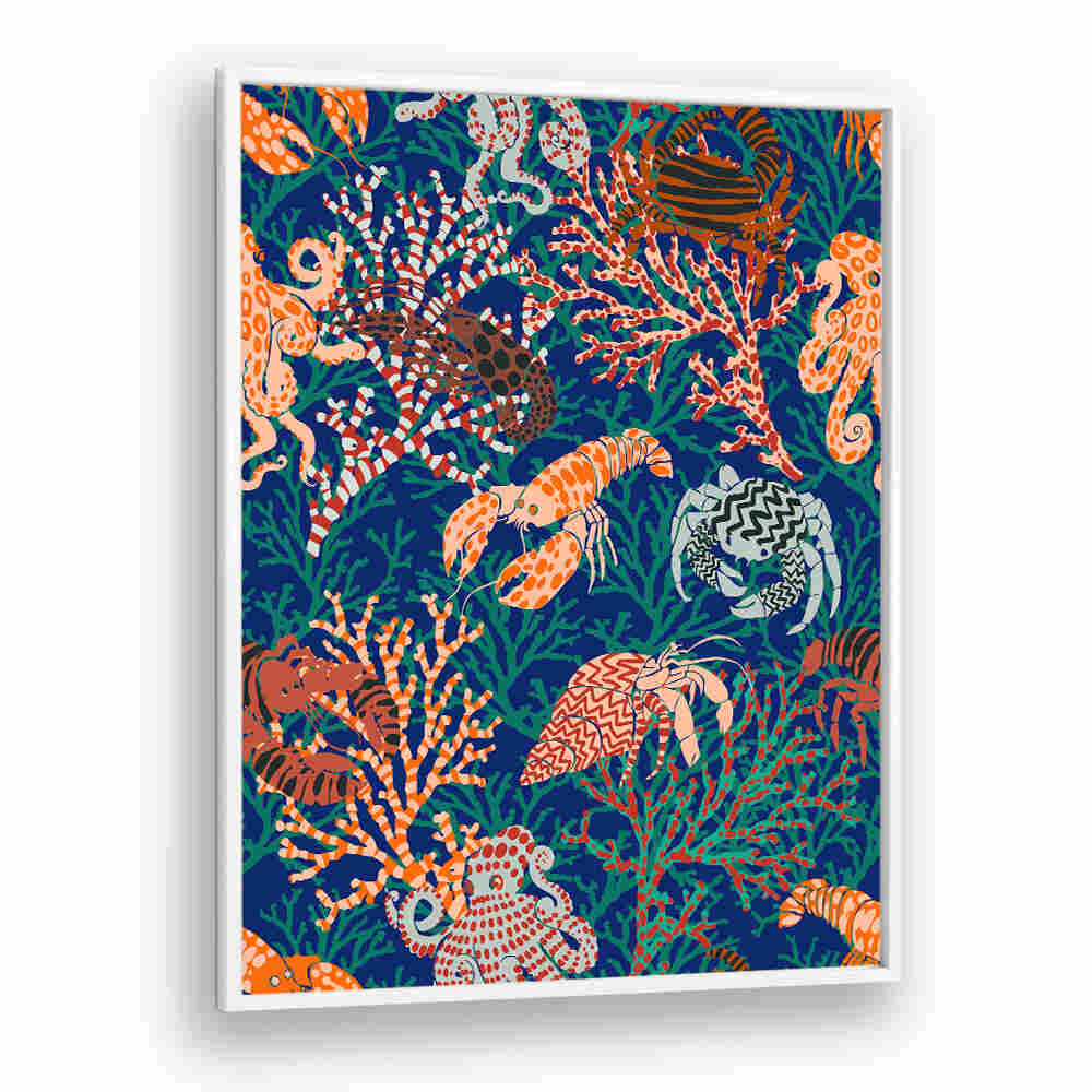 Brightly colored coral and marine life in VIBRANT CORAL II, BEACH PAINTINGS for a coastal retreat atmosphere.