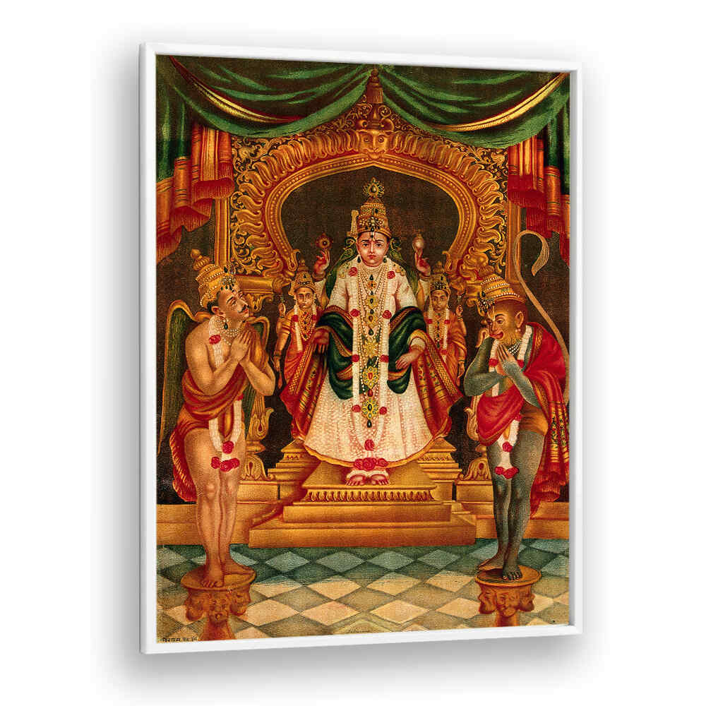 VISHNU PORTRAYED WITH HANUMAN AND GARUDA