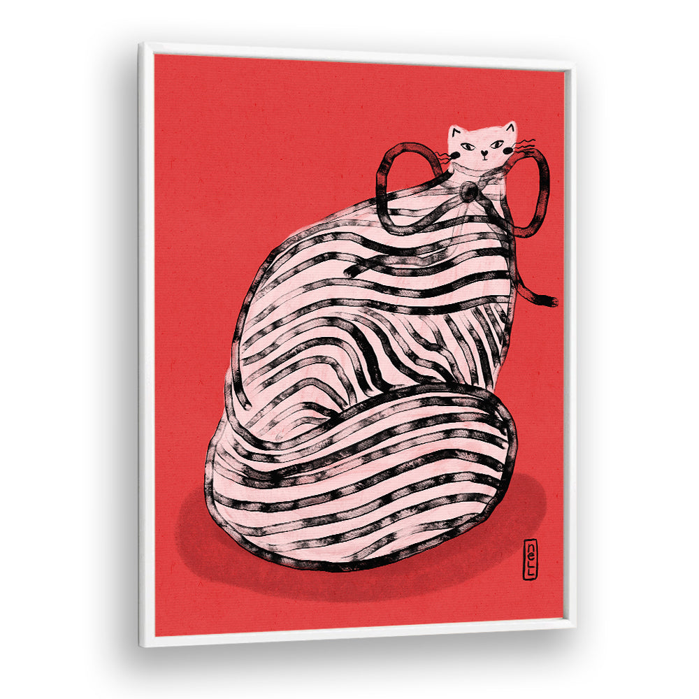 WHIMSICAL RED STRIPED CAT