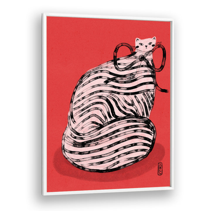 WHIMSICAL RED STRIPED CAT