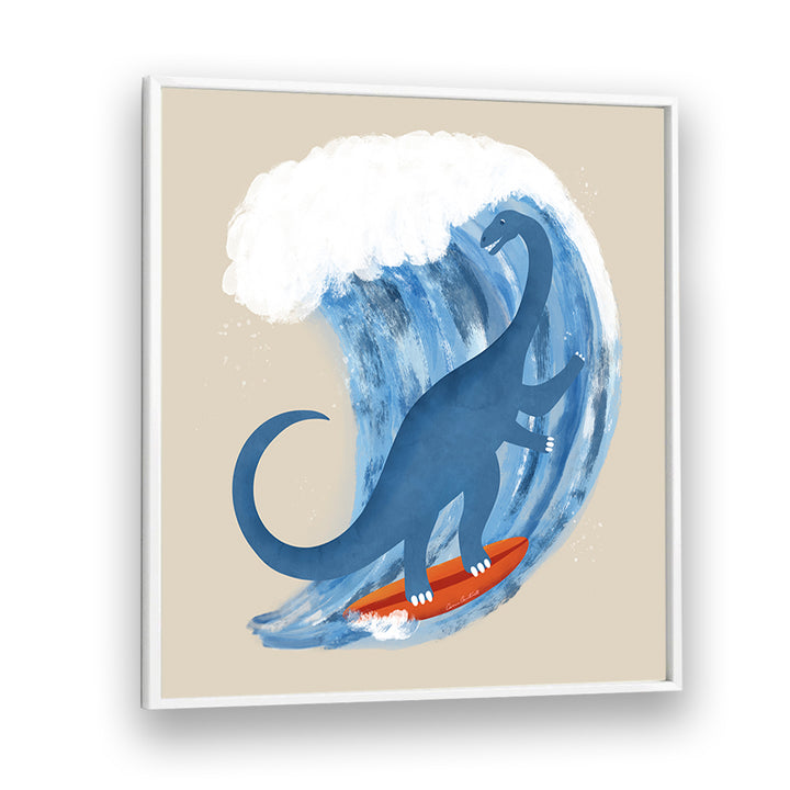 WHIMSICAL SURFING DINOSAUR