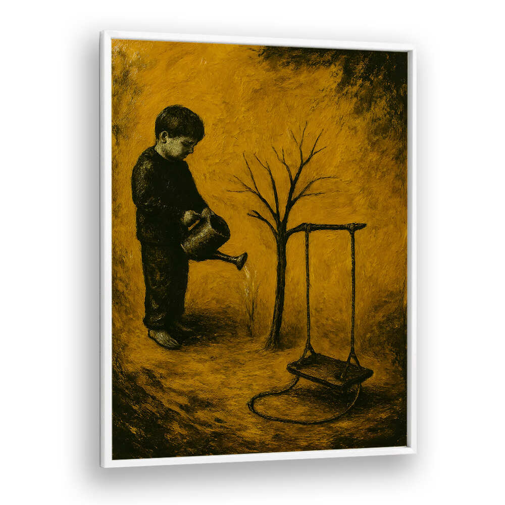 WOMAN BESIDE THE BARREN TREE , EXPRESSIONISM PAINTINGS