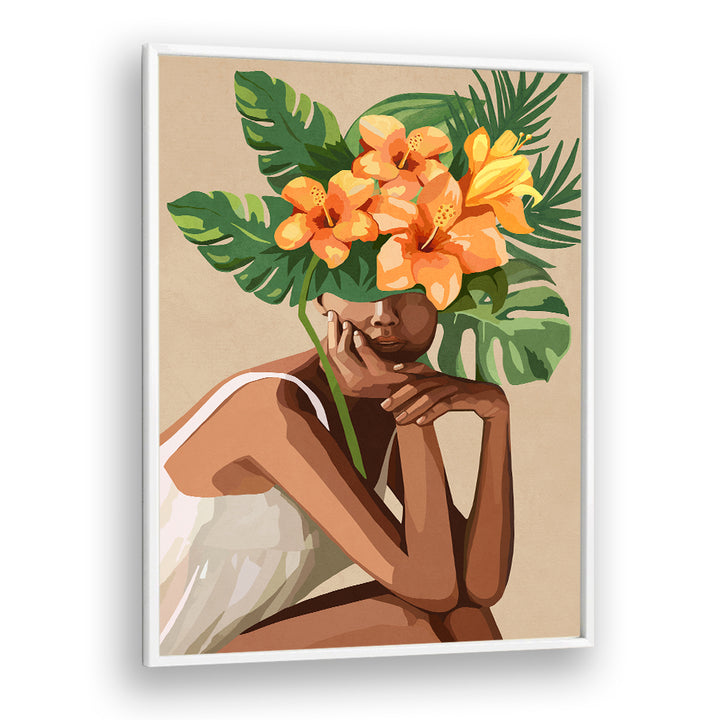 WOMAN WITH LEAVES, SURREAL ART PRINTS
