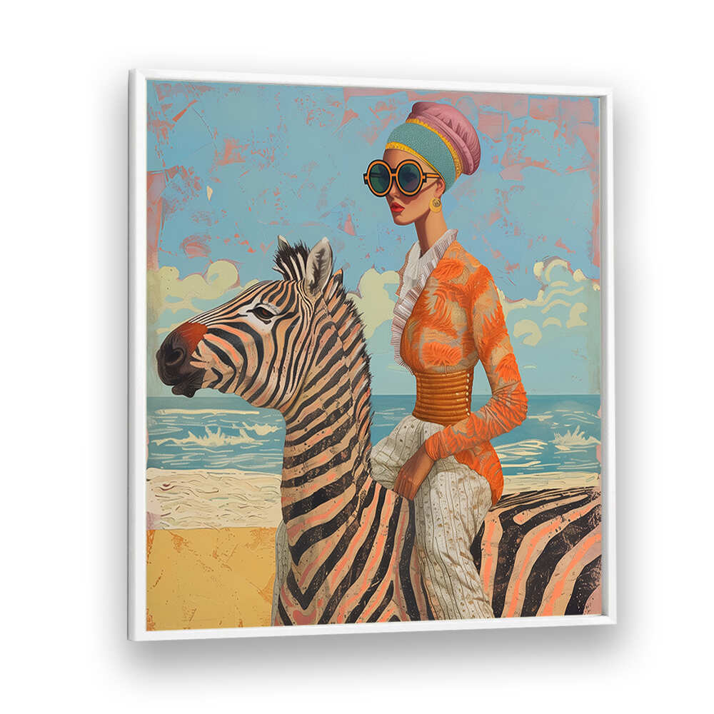 WOMAN AND ZEBRA , FASHION POSTERS