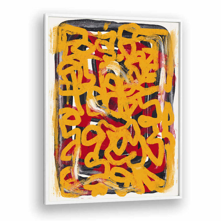 YELLOW DOTTED LINE ART ABSTRACT , LINE ART PAINTINGS