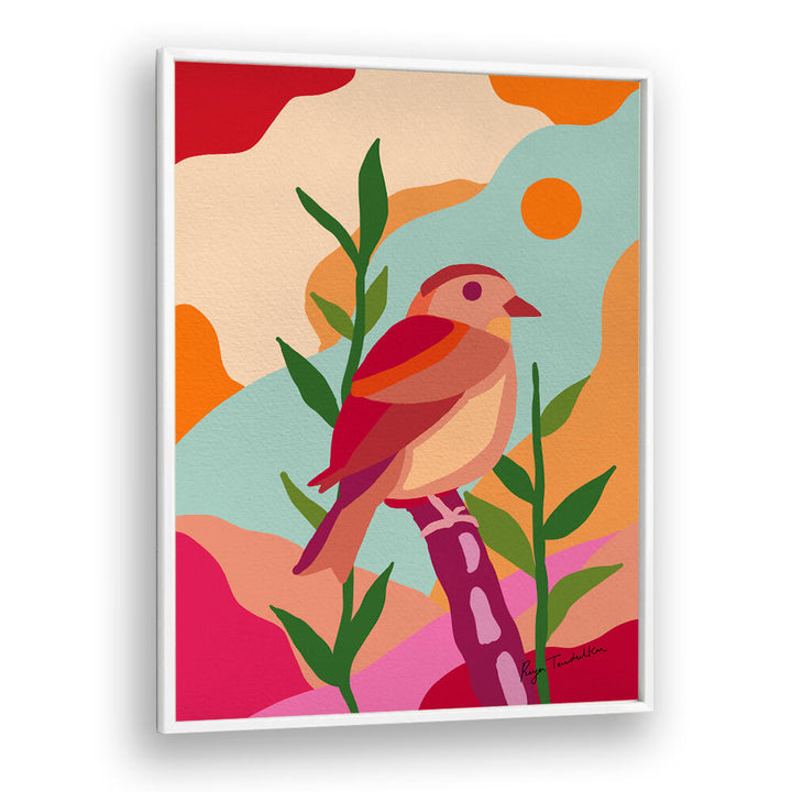 YELLOW THROATED SPARROW  ABSTRACT ART