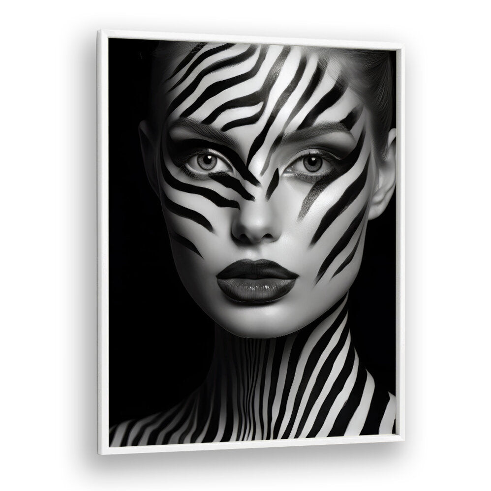 ZEBRA WOMAN PORTRAIT , PORTRAITS & FIGURATIVE ILLUSTRATIONS