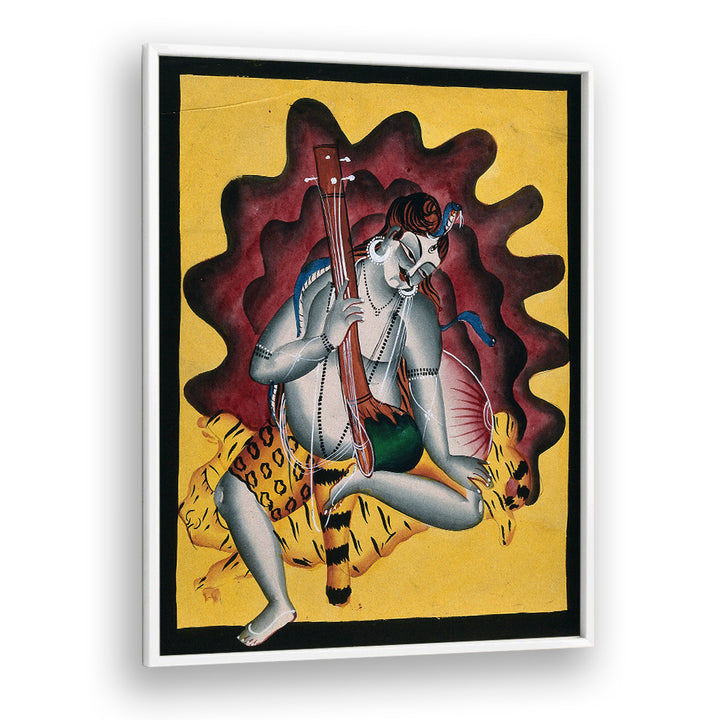 SHIVA SITS ON A TIGER SKIN , INDIAN ART PAINTINGS