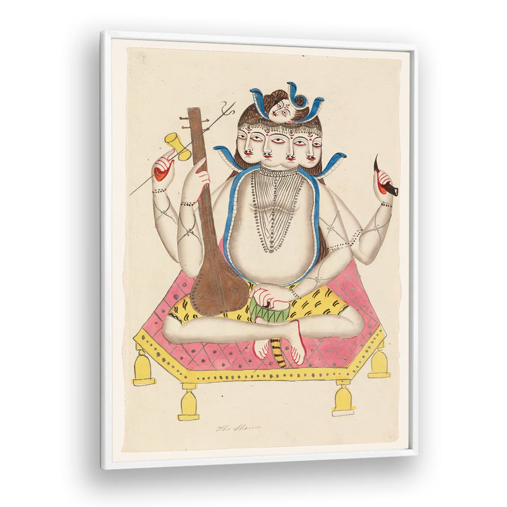SHIVA DURING 19TH CENTURY PAINTING , INDIAN ART PAINTINGS
