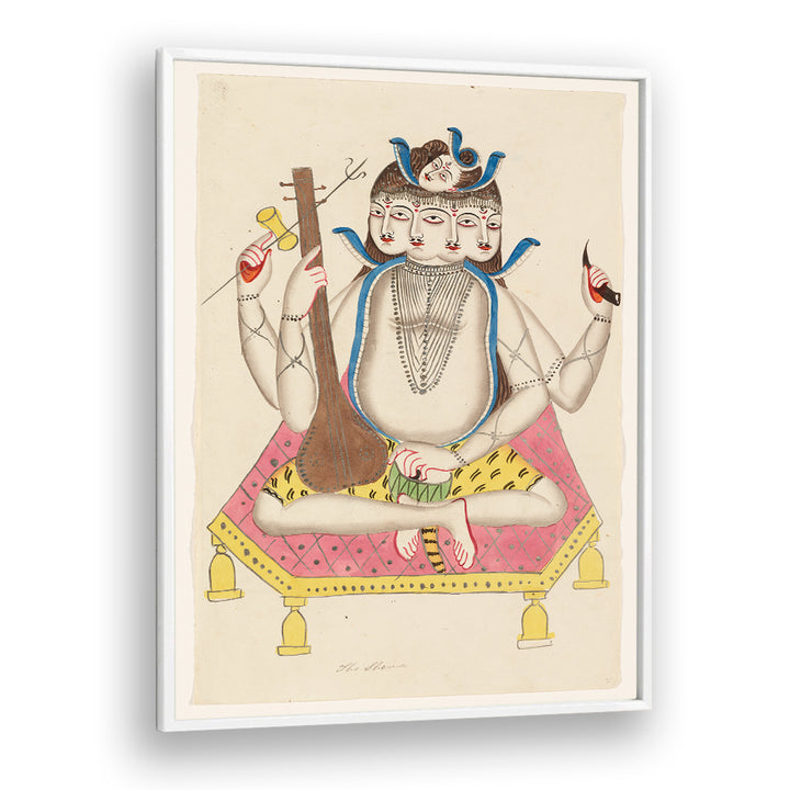 SHIVA DURING 19TH CENTURY PAINTING , INDIAN ART PAINTINGS