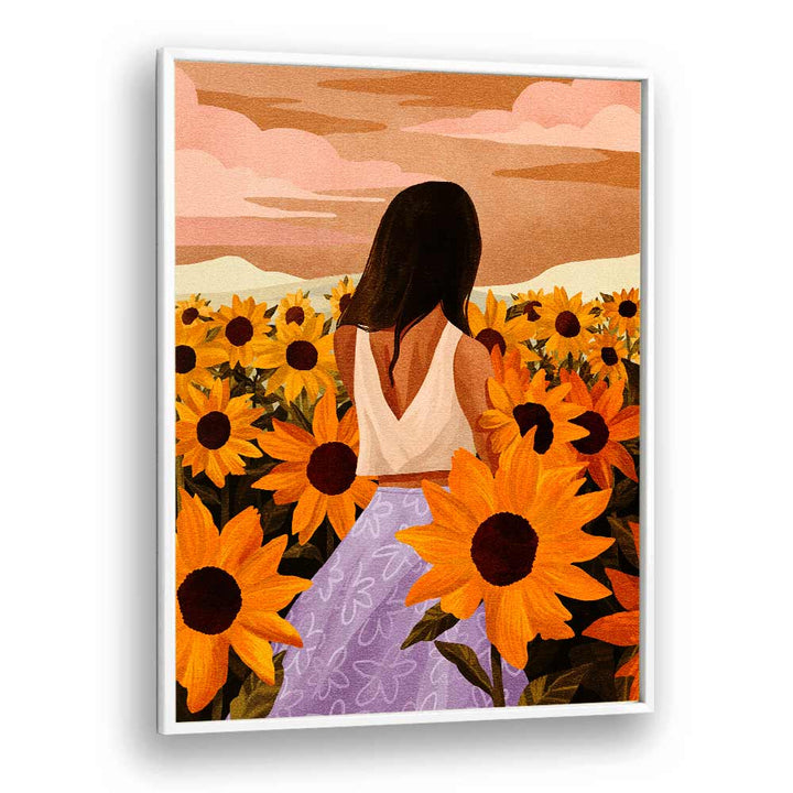 SUNFLOWER EVENINGS BY GOED BLAUW, WOMEN ILLUSTRATION ART PRINTS