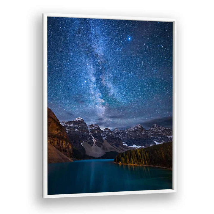 MORAINE LAKE UNDER THE NIGHT SKY , LANDSCAPE PHOTO PRINTS