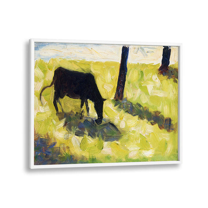 BLACK COW IN A MEADOW (CA. 1881) , VINTAGE PAINTINGS