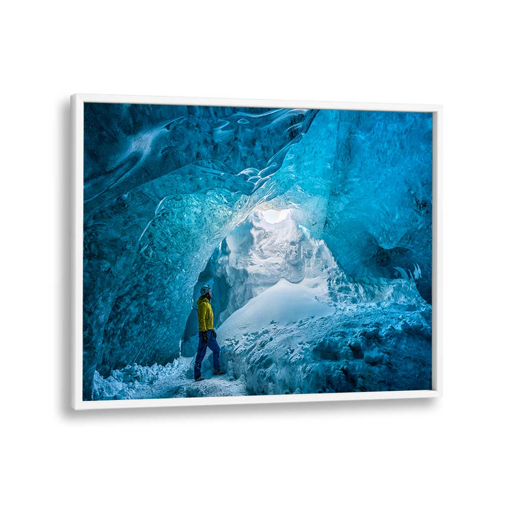 BLUE ICE CAVE BY MARC PELISSIER , LANDSCAPE PHOTO PRINTS