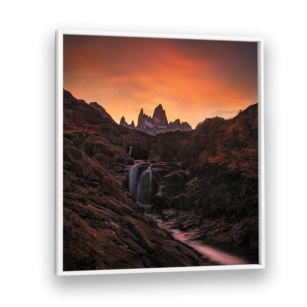 WATERFALL SUNSET , LANDSCAPE PHOTO PRINTS , LANDSCAPE PHOTOGRAPHY