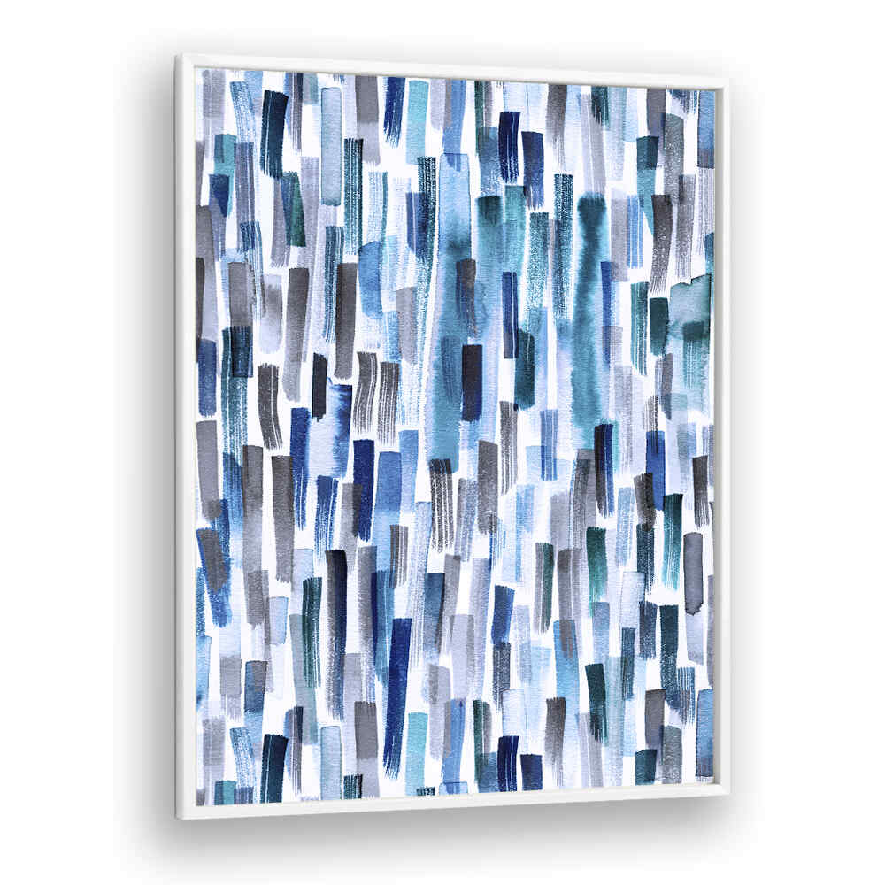 WATERCOLOR BRUSHSTROKES INDIGO BLUE , ABSTRACT PAINTINGS