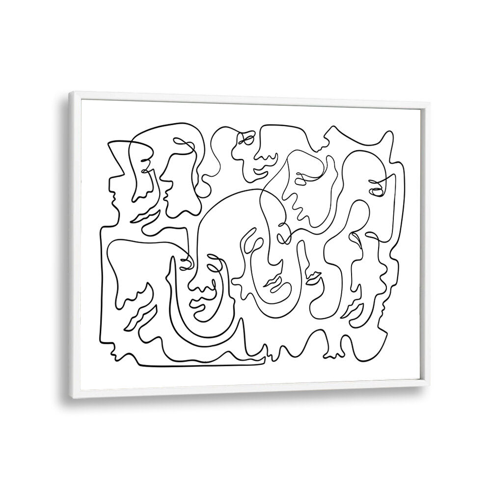 FACES IN FLOW , LINE ART PAINTINGS