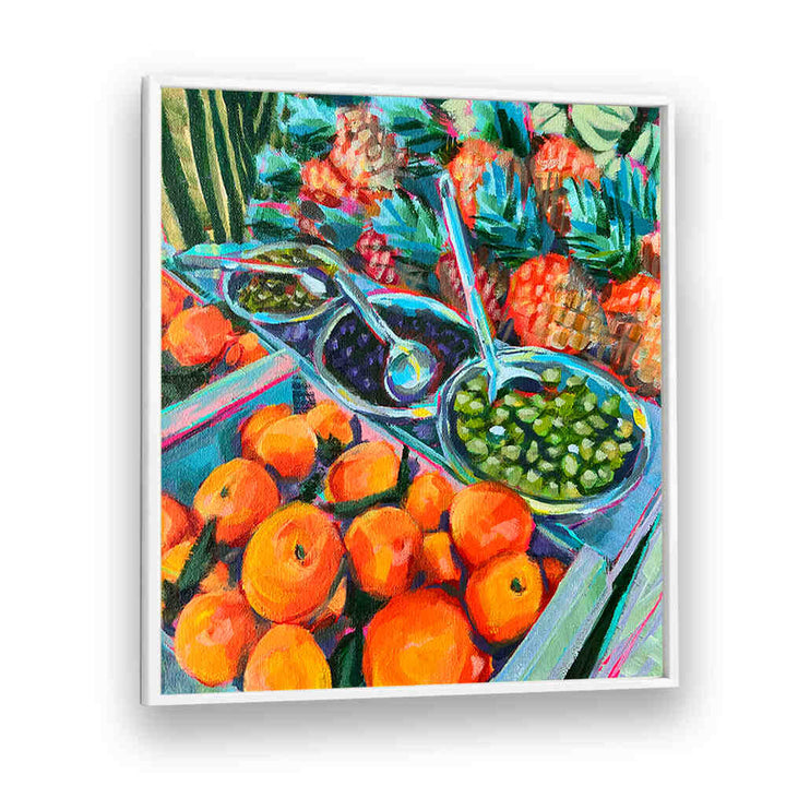 OLIVE LOVER , KITCHEN POSTERS vibrant framed print of olives, oranges and herbs bringing Mediterranean farmhouse charm