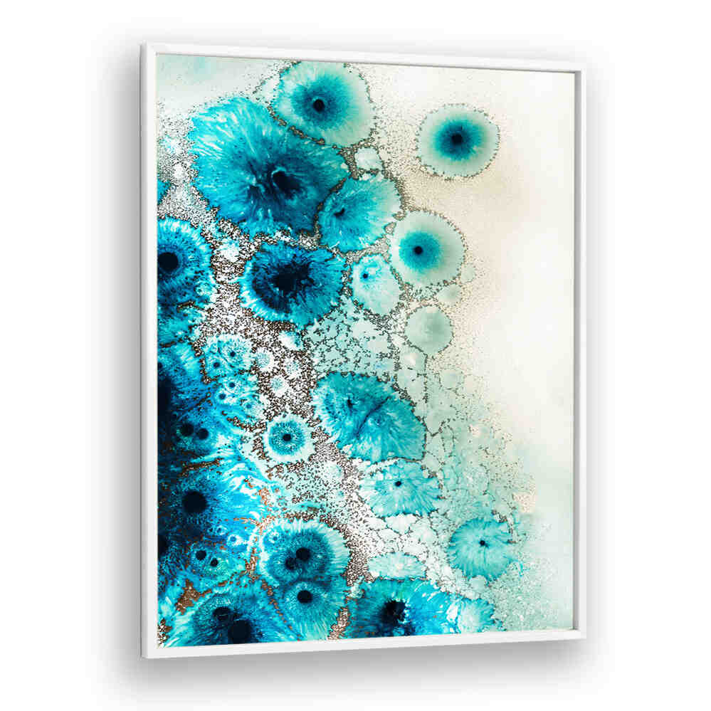 Vibrant hues and captivating patterns define the AQUA AURORA III, a stunning abstract painting perfect for any space.