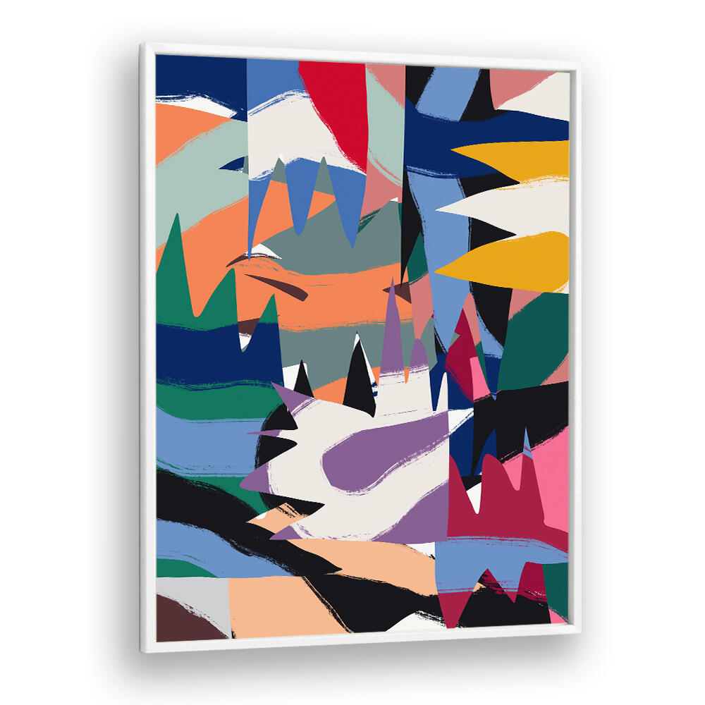 GEOMETRICAL CUT OUT WITH RIBBONS , ABSTRACT PAINTINGS