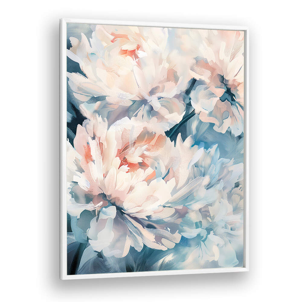 EVERGREEN GREEN PAINTERLY FLORALS X ,FLORAL FLOWER PAINTINGS