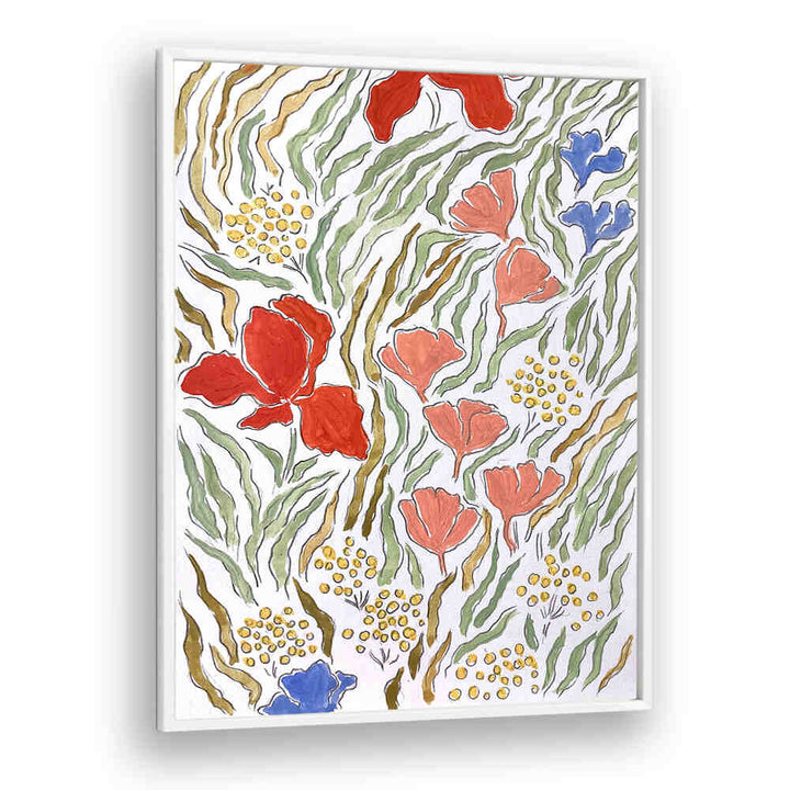 WIND IN THE MEADOW , FLORAL FLOWER PAINTINGS
