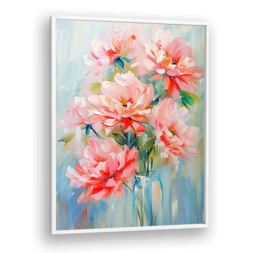 EVERGREEN GREEN PAINTERLY FLORALS V ,FLORAL FLOWER PAINTINGS