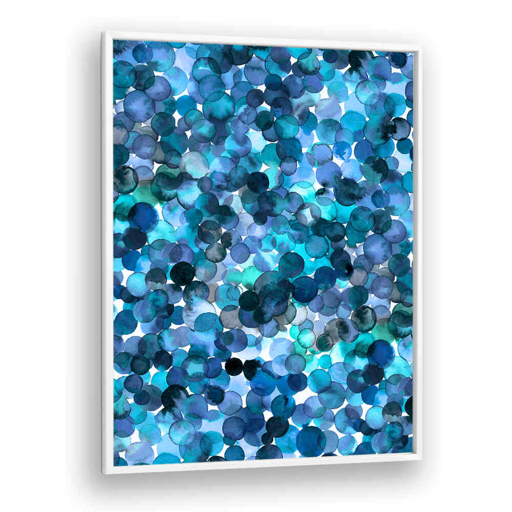 OVERLAPPED WATERCOLOR DOTS BLUE , ABSTRACT PAINTINGS