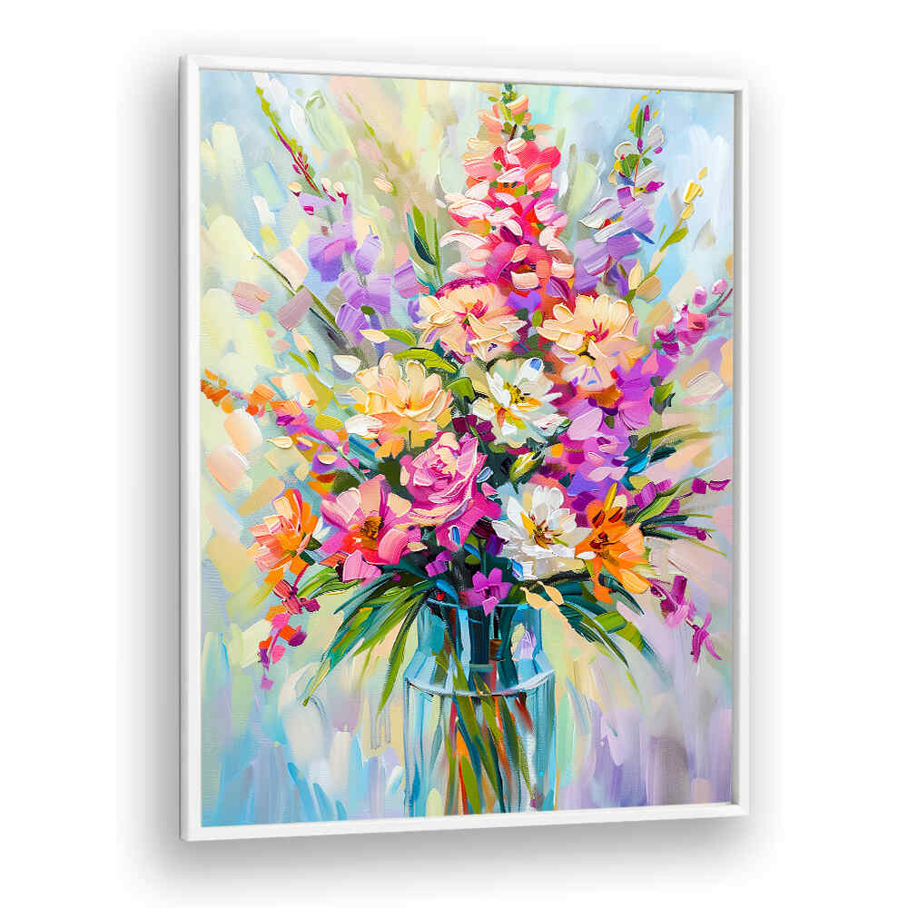 EVERGREEN GREEN PAINTERLY FLORALS I ,FLORAL FLOWER PAINTINGS