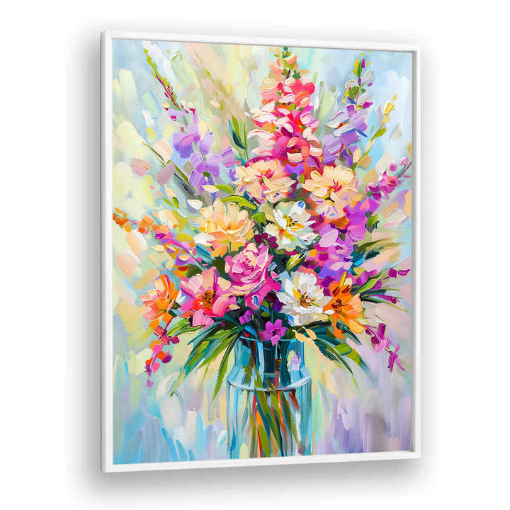 EVERGREEN GREEN PAINTERLY FLORALS I ,FLORAL FLOWER PAINTINGS