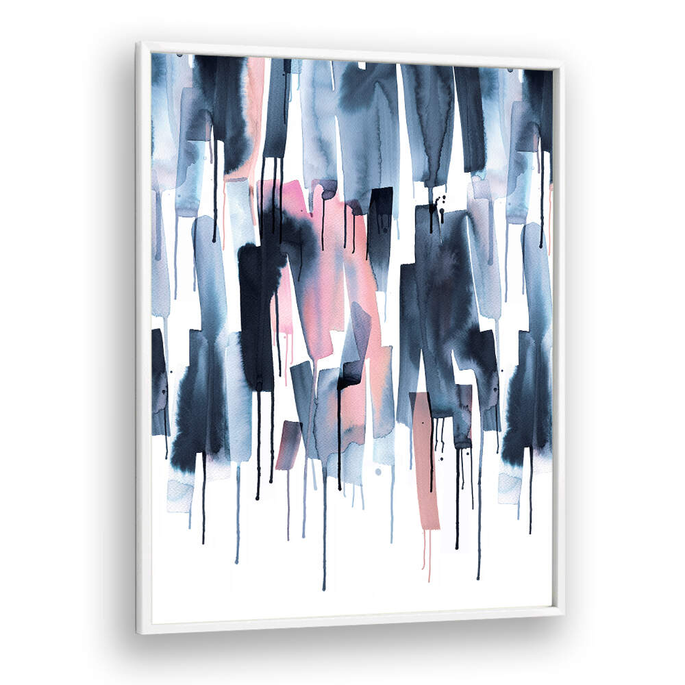 WATERY STRIPES NAVY PINK , ABSTRACT PAINTINGS