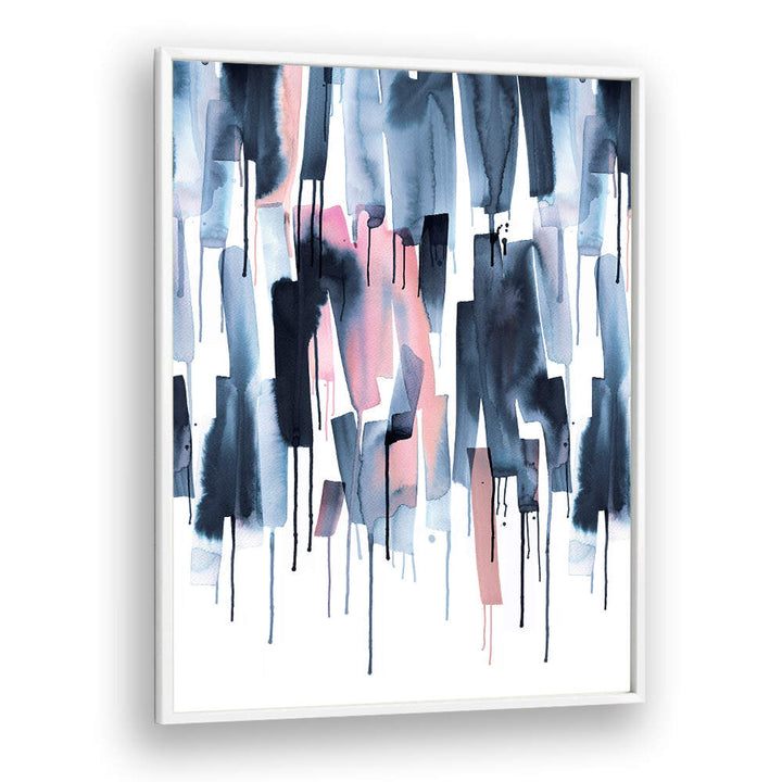 WATERY STRIPES NAVY PINK , ABSTRACT PAINTINGS