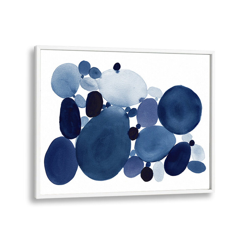 BLUE WATERCOLOR STONES II, ABSTRACT PAINTINGS showcase soothing blue tones for elegant home decor. Perfect for tranquility.