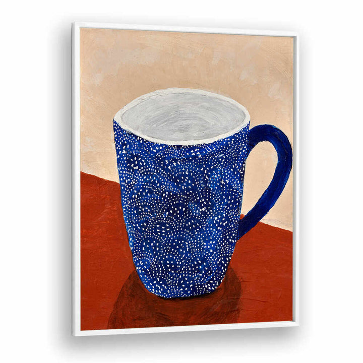 Stylish COFFEE TIME, KITCHEN POSTERS featuring a vibrant blue mug, perfect for coffee lovers and kitchen decor.