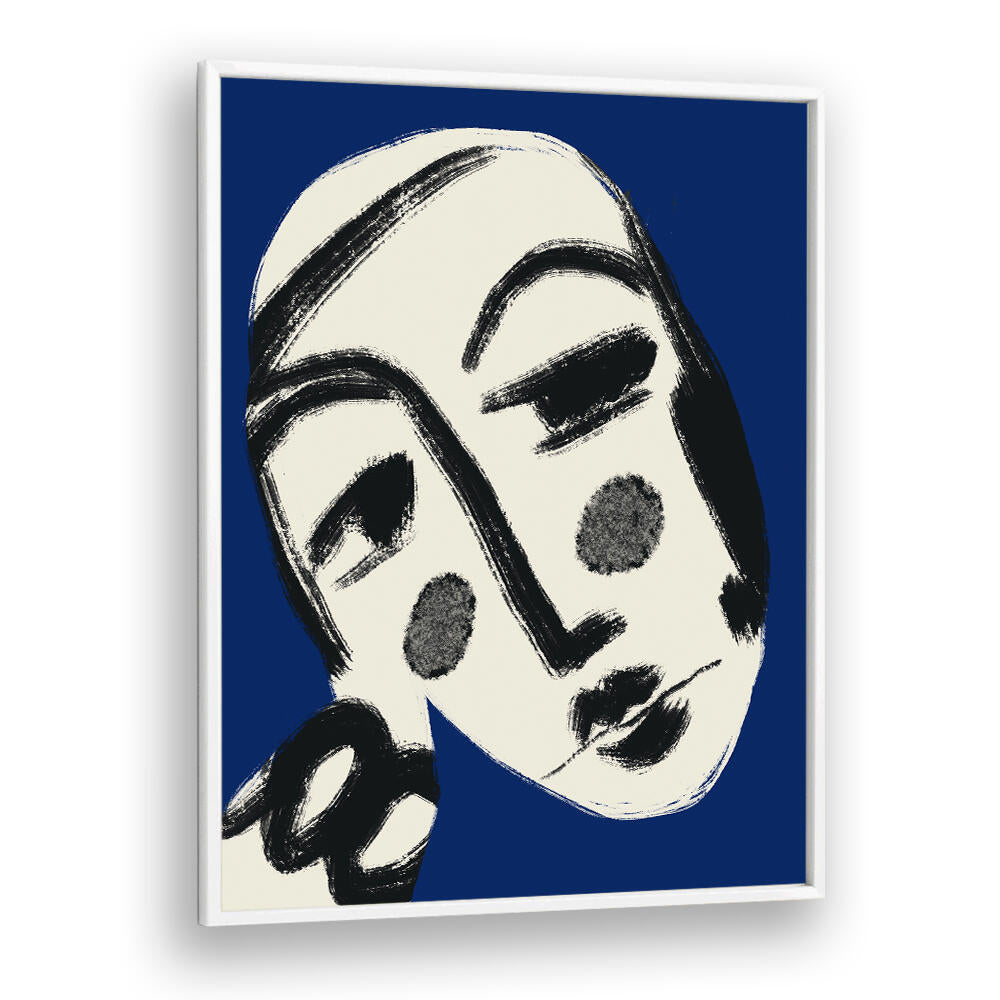 RESTING PORTRAIT IN BLUE , PORTRAITS & FIGURATIVE ILLUSTRATIONS
