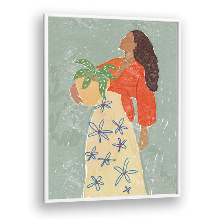 GIRL IN FLORAL SKIRT , PORTRAITS & FIGURATIVE ILLUSTRATIONS