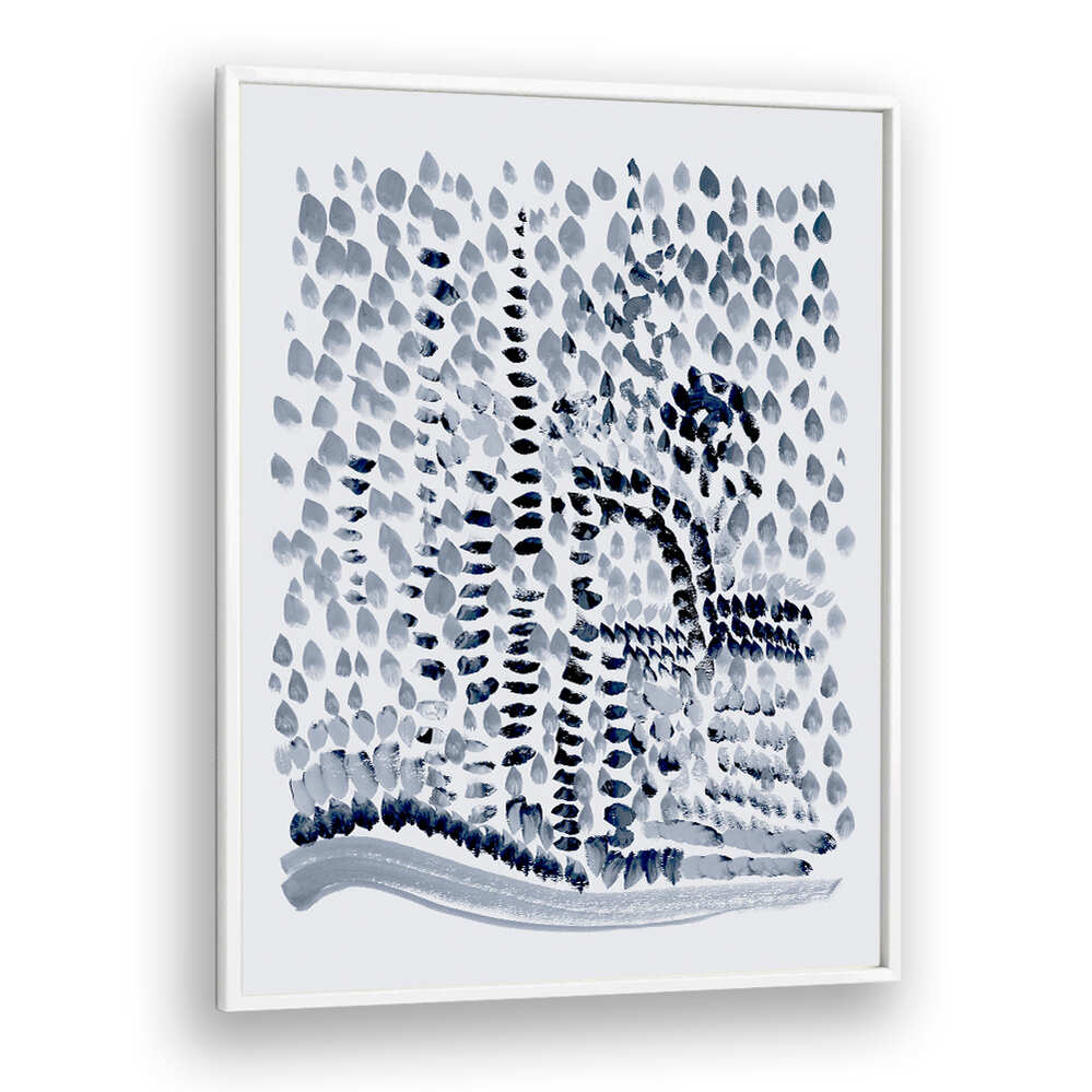 Abstract painting titled "DRY MOUNTAIN WATER BG," perfect for enhancing creative spaces with elegance.