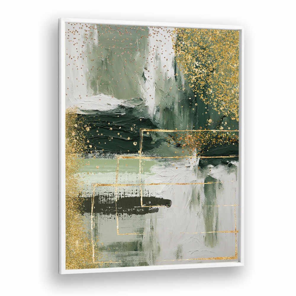 GREEN AND GOLD MOMENT , ABSTRACT PAINTINGS