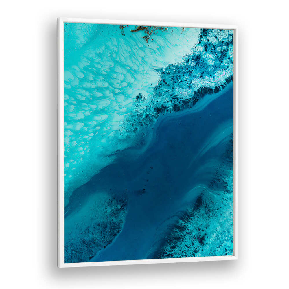 SALT WATER PASSAGE II, ABSTRACT PAINTINGS showcase vibrant blues and textures, perfect for enhancing any decor.