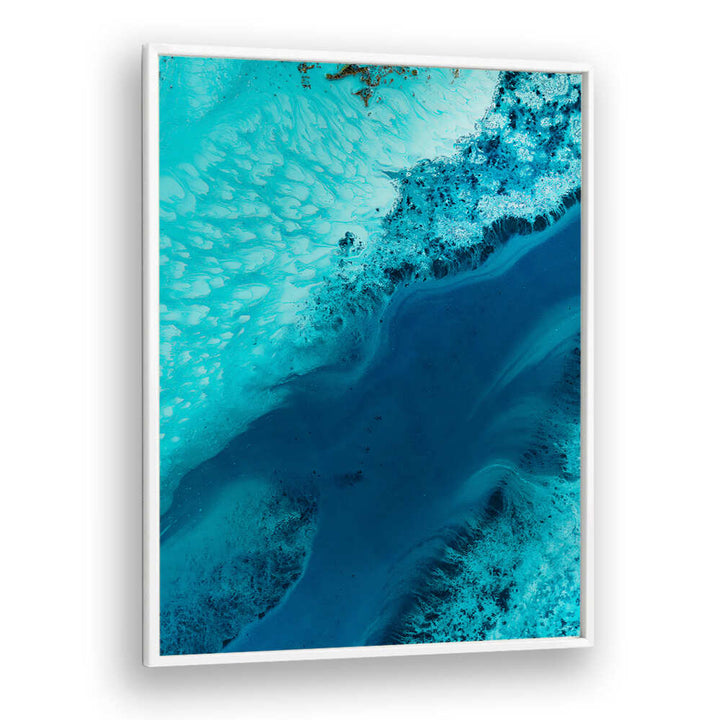 SALT WATER PASSAGE II, ABSTRACT PAINTINGS showcase vibrant blues and textures, perfect for enhancing any decor.