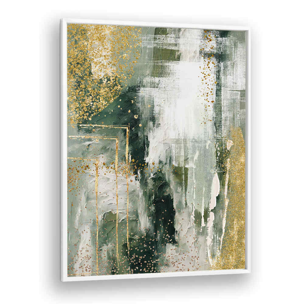GREEN AND GOLD MOMENT II , ABSTRACT PAINTINGS